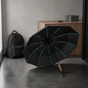 Creative Wide-Strap Semi-Automatic Three-Fold Business Men's <b>Umbrella</b> Multi-Rib Thickened <b>Large</b> Size Custom Business Gifts - Product Image 3