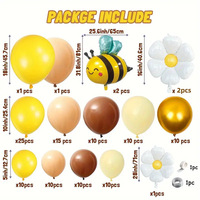 Nouveau thème jaune abeille marguerite feuille ballon Latex ballon ensemble guirlande arc pour bébé douche enfants fête d'anniversaire décoration