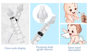 Aspirateur nasal pour bébé Seringue métallique en plastique de silicone PP Nettoyant pour le nez des enfants avec fonction de réglage Protection de qualité alimentaire Logo OEM/ODM - Product Image 6