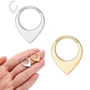 Anillo de Nariz en Forma de Lágrima 16G 8/10mm de Acero Inoxidable, Joyería para Piercing de Labio y Septum - Product Image 2