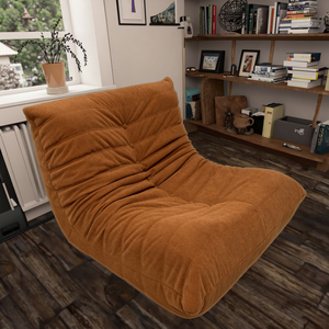 Sofá Individual Moderno <span class=keywords><strong>Naranja</strong></span> de Pana para Sala de Estar, Venta al por Mayor de Fábrica para Espacios Pequeños, Sofá Perezoso Comprimido de Estilo Moderno - Product Image 1