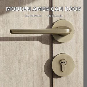 Nouvelle conception moderne de poignée de porte en zinc pour porte en bois, utilisation en chambre à coucher, vente en gros - Product Image 2