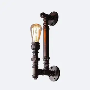 Victoria Style Wall Lamp for Restaurant Bar Counter Industry Water Pipe Wall Lamp Rustic Lamp Metal Black