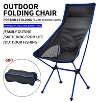 Chaise pliante d'extérieur ultra-légère en alliage d'aluminium, chaise surélevée portable avec dossier pour la relaxation et la ventilation