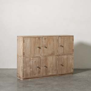 Vintage Indian 6-Door Cabinet High Quality Modern Industrial Design Home Storage Dining Living Room Wooden Decoration - Product Image 1