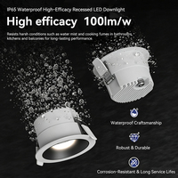 Projecteur LED encastré IP65 10W-25W 100lm/W CRI>90 5CCT Triac 0-10V DALI avec logo laser gratuit, boîte couleur, 5 ans de garantie, CE RoHS EMC SAA