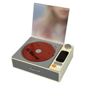 Lecteur CD portable de style rétro avec système audio de haute qualité BT pour la maison, idée cadeau pour les fêtes, batterie intégrée, lecteur de musique vintage - Product Image 3