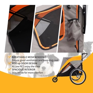 <span class=keywords><strong>Remolque</strong></span> de Bicicleta Plegable de Acero Impermeable OEM para Mascotas con Estructura Cerrada para Gatos y Perros - Paseo al Aire Libre - Product Image 5