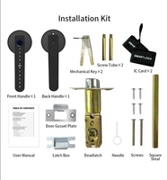 Kunci Sidik Jari Paduan Seng Harga Pabrik dengan Kata Sandi & Penyimpanan Cloud untuk Pintu Baja/Kaca Gagang Pintu Kamar Tidur dengan Pegangan