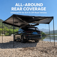 Auvent de voiture robuste en forme d'éventail à 270 degrés, anti-UV, imperméable, en tissu Oxford, pour pick-up, SUV, camping
