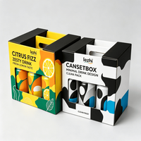 Boîte d'emballage en carton ondulé pour six bouteilles de boissons avec logo pour jus de fruits
