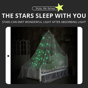 Toile de <span class=keywords><strong>lit</strong></span> avec étoiles fluorescentes qui brillent dans l'obscurité pour bébé, enfants, filles ou adultes, <span class=keywords><strong>moustiquaire</strong></span> de nuit étoilée pour couvrir le berceau - Product Image 4