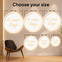 Panneau lumineux LED en acrylique pour salon, logo personnalisé, enseigne murale rétroéclairée, lettres 3D personnalisées, plaque nominative circulaire, enseigne commerciale