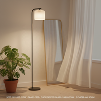 Lampe suspendue au sol en verre borosilicate artisanal, style nordique rustique minimaliste, éclairage moderne écologique