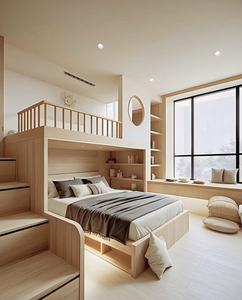 Letto a Castello Personalizzato per Piccoli Appartamenti, Comodo Letto in Legno con Contenitore per Camera da Letto, Design Moderno - Product Image 6