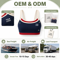 Soutien-gorge de sport personnalisé en nylon recyclé (80 %) et élasthanne (20 %) à double couche, contrastant, anti-humidité, extensible dans les 4 sens, pour l'entraînement et le yoga