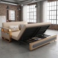 Canapé-lit sur mesure élégant pour salon, canapé-lit en tissu pliable avec rangements