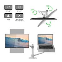 Support de Moniteur d'Ordinateur Portable Réglable 11-17 Pouces en Alliage d'Aluminium, Bras de Rehausseur VESA Double Écran LCD, Support de Bureau – En Stock, Vente Chaude