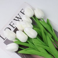 Bunga Tulip Buatan PU, Buket Bunga Buatan untuk Pernikahan, Alat Peraga Fotografi Bunga Buatan, Bunga Dekoratif untuk Ruang Tamu Rumah
