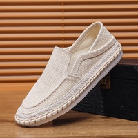 Sepatu kanvas abu-abu pria RO, bernapas dan ringan, cocok untuk musim panas.