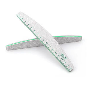 Lima de uñas de doble cara Boomerang de gran venta, grano 80/100/120/150/180/240/320, forma de luna, diseño cebra, núcleo de plástico negro - Product Image 2