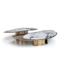 Tables basses en marbre organique double face Dream Home, plateau en pierre artisanal, mobilier de décoration d'intérieur haut de gamme