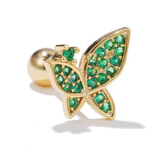 Pendientes Pequeños de Corona con Circonita Cúbica, Chapados en Oro de 18K, para Cartílago, con Forma de Mariposa, para Mujeres y Niñas - Product Image 6