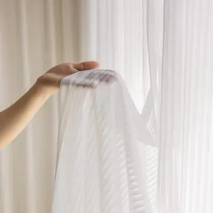 Rideaux transparents turcs de qualité supérieure, 10 pièces, rideaux de fenêtre blancs, Tulle tissé, fil teint