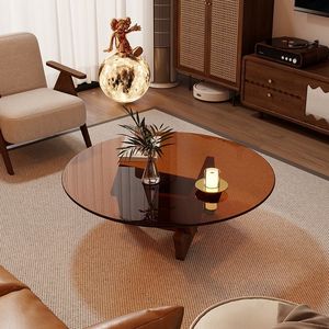 <span class=keywords><strong>Tavolino</strong></span> da salotto in <span class=keywords><strong>vetro</strong></span> circolare creativo francese di lusso - Product Image 1