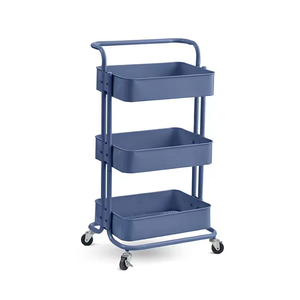 3-Tier Slanke Roterende Trolley Mobiele Metalen Keukenwagen Wielen Voor Thuiskantoor Badkamer Voedselopslagrek Voor Eilanden - Product Image 5