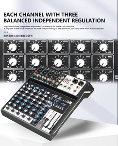 Mezclador de <span class=keywords><strong>Audio</strong></span> GAX-SN6 Recordio Profesional de 6 Canales para Espectáculos, Conferencias, Portátil, con Alimentación Phantom, USB, Bluetooth, Reverberación y DSP - Product Image 6