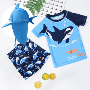 Ensemble <span class=keywords><strong>de</strong></span> maillots <span class=keywords><strong>de</strong></span> <span class=keywords><strong>bain</strong></span> pour enfants en bas âge, garçons, <span class=keywords><strong>3</strong></span> pièces, imprimé animal <span class=keywords><strong>de</strong></span> dessin animé, lettre <span class=keywords><strong>de</strong></span> dessin animé, imprimé requin + short <span class=keywords><strong>de</strong></span> <span class=keywords><strong>bain</strong></span> requin + chapeau - Product Image 1