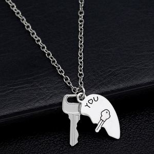 2PCS <b>Matching</b> Couple <b>Necklace</b> Lovers Key Lock Pendent <b>Necklace</b> for Men Women Creative Couple Jewelry <b>Necklace</b> Set - Product Image 3