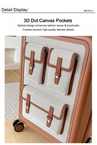 <span class=keywords><strong>Valise</strong></span> de <span class=keywords><strong>cabine</strong></span> GEMULIN de haute qualité avec serrure TSA, roulettes universelles et compartiments, idéale pour les voyages de luxe en <span class=keywords><strong>marron</strong></span> - Product Image 5