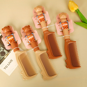 Wheat Scented Comb Plastic <b>Round</b> <b>Brush</b> Cartoon Design For Hair Care Beauty Use - Product Image 3