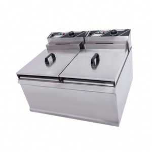 Çift Tank elektrikli patates kızartması ve tavuk fritöz 2 sepet patates cipsi yağı kızartma tavası <span class=keywords><strong>Fast</strong></span> <span class=keywords><strong>Food</strong></span> soba yeni durum - Product Image 4