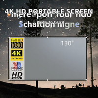 Écran de projection portable mural 4K HD de 60 à 130 pouces, 16:9, pliable, en PVC, tissu anti-lumière ALR, cinéma en plein air, vidéo