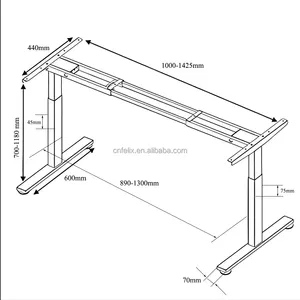 Sturdy And Durable Intelligent Rise And Fall Electric Lift Table With Double Motors And 2 Legs