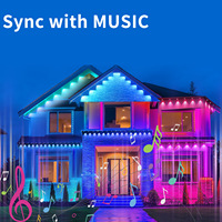 Lampes à points RGB intelligentes pour extérieur, étanches, pour décoration de jardin, fonctionnent avec une application, 200FT/150FT/100FT/50FT