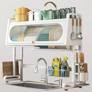 Égouttoir à vaisselle avec couvercle <span class=keywords><strong>petit</strong></span> étendoir en tissu rétractable sur l'évier égouttoir de cuisine égouttoir vaisselle baguettes bols - Product Image 5