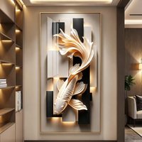 Décoration murale de grande taille en porcelaine HD effet cristal brillant, motif carpe 3D Koi Fashion pour hôtels, bureaux, maisons et décoration de chambres