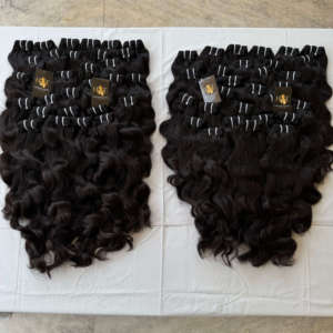 Paquets de cheveux indiens bruts vendeur de cheveux non traités tissage de cheveux humains indiens en gros, extensions alignées sur les cuticules brutes - Product Image 2