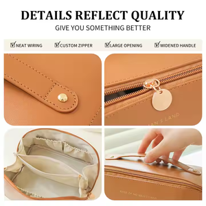 HANFEIZI OEM/ODM Usine Logo Personnalisé Femmes en Cuir PU <span class=keywords><strong>Voyage</strong></span> Trousse de Maquillage Étanche Portable Trousse à Cosmétiques pour Dame - Product Image 5