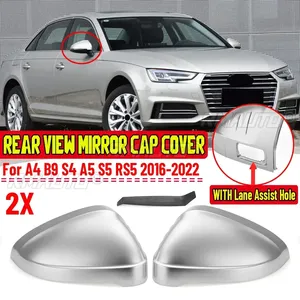ฝาครอบกระจกมองข้างสำหรับ Audi A4 B9 S4 A5 S5 RS5 ปี 2016-2022 สีเงินโครเมียมด้าน ฝาครอบป้องกันกระจกมองหลัง แต่งรถ - Product Image 1