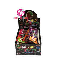 Lolly Candy en forme de tête de mort fluorescente pour fête d'Halloween, mélange de saveurs de fruits et de couleurs, bâton lumineux, sucette