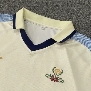 批发新款透气运动热升华足球衫设计定制复古足球衫刺绣街头服饰球衣 - Product Image 4