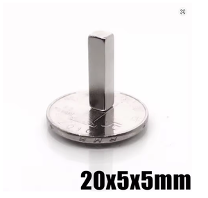 Imán de Bloque Cuadrado de Neodimio NdFeB de 20x5x5mm, Imanes Permanentes Rectangulares de 20*5*5MM, Cubo Magnético de 20x5x5mm, Placa Magnética - Product Image 1
