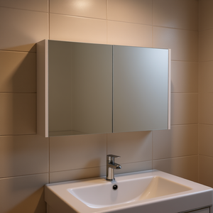 Cantwell 2-Door <b>Bathroom</b> Medicine <b>Cabinet</b> With 2 Mirrors Wall-Mounted Rectangular <b>Metal</b> Contemporary Design - Product Image 2