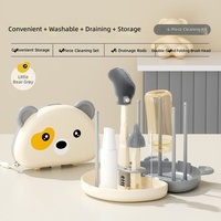 Kit de séchage de biberons et de voyage avec brosse à biberon en silicone et brosse à paille en PP