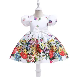 MQATZ Flower Pattern fancy little girl dresses baby girl party dresses princess